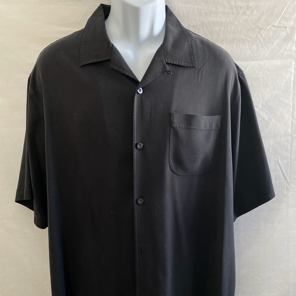 Tommy Bahama black silk camp shirt